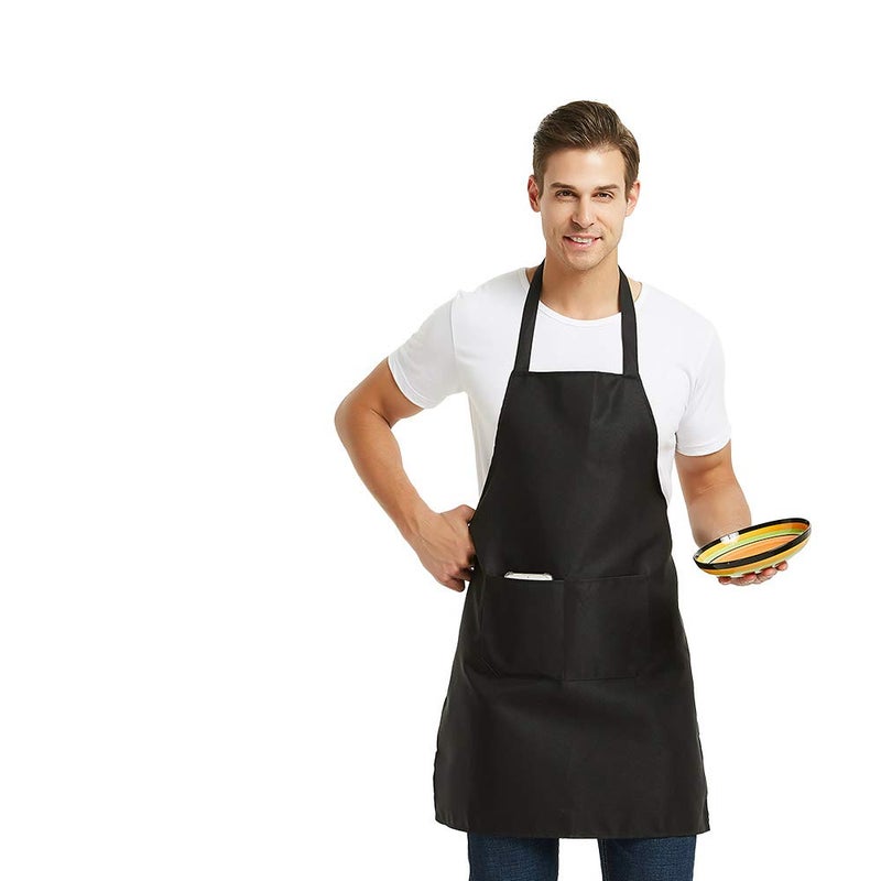 DUSKCOVE 8 Pack Bib Aprons Bulk - Unisex Red Commercial Apron with 2 Pockets for Kitchen Crafting BBQ Drawing Cooking - Image 5